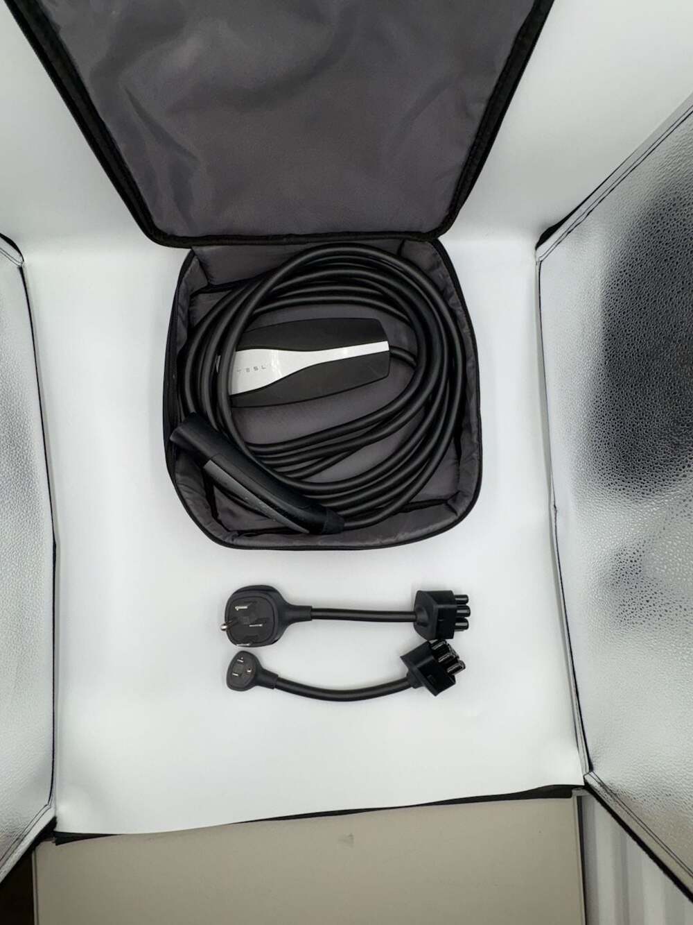 Tesla Gen 2 Mobile Connector EV Charger NEMA 14-50 5-15 Adapters w/ Storage Bag